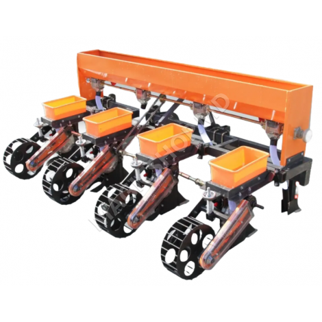 Semănătoare 4 rânduri pentru minitractor, cu distribuitor de îngrășăminte